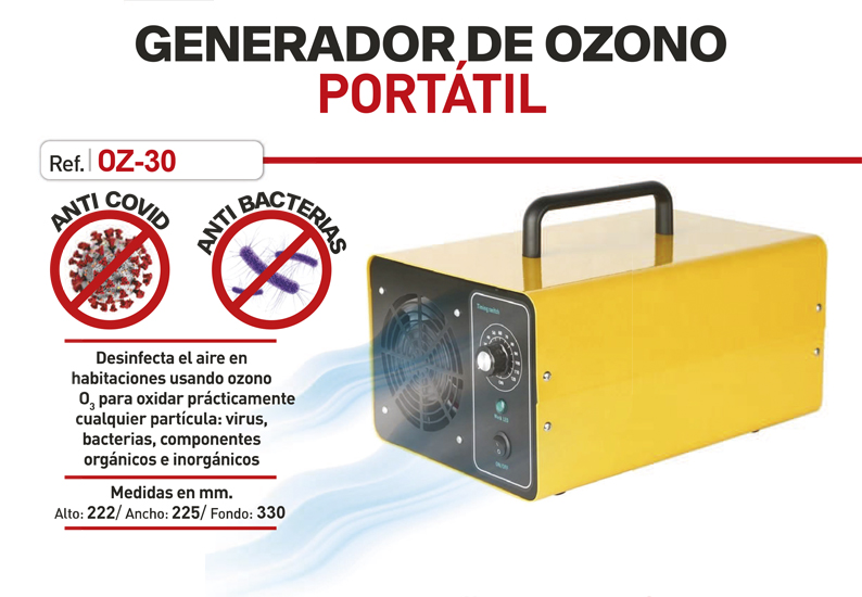 Generador de ozono desinfección contra COVID-19